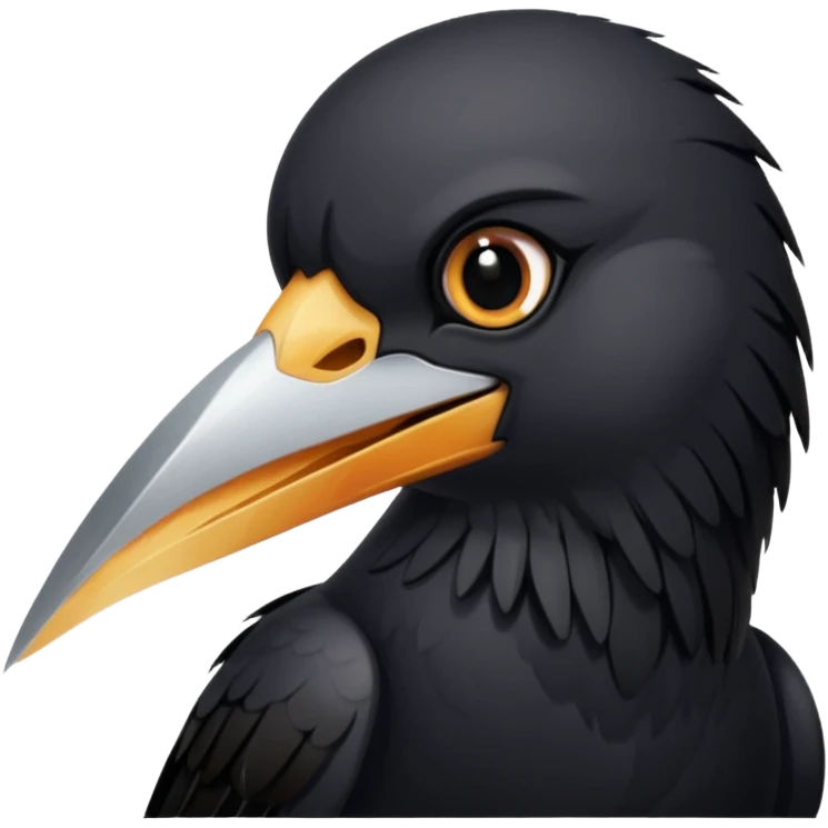 crow with steak knife in beak  emoji