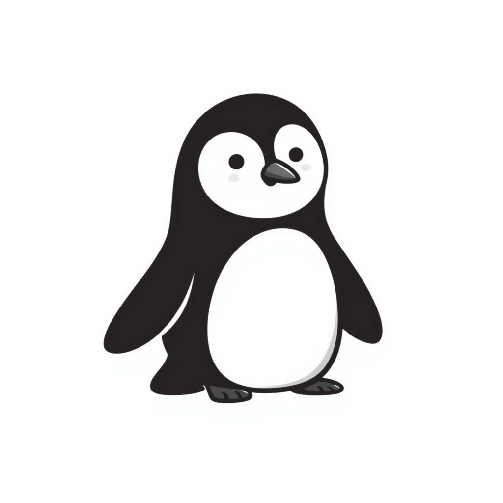 penguin hand drawn doodle style emoji