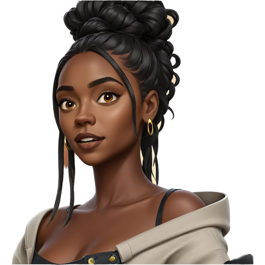 portrait of dark-skinned beauty emoji