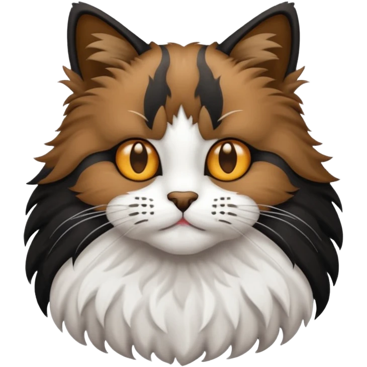 een kat een Europese kortharige bruin wit zwart emoji