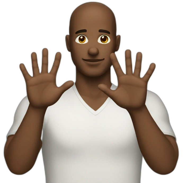 A man making T with his hands emoji