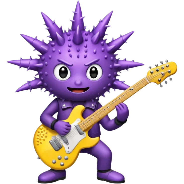 playing electric guitar sea urchin emoji