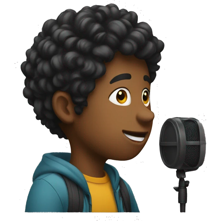 a boy recording his self emoji