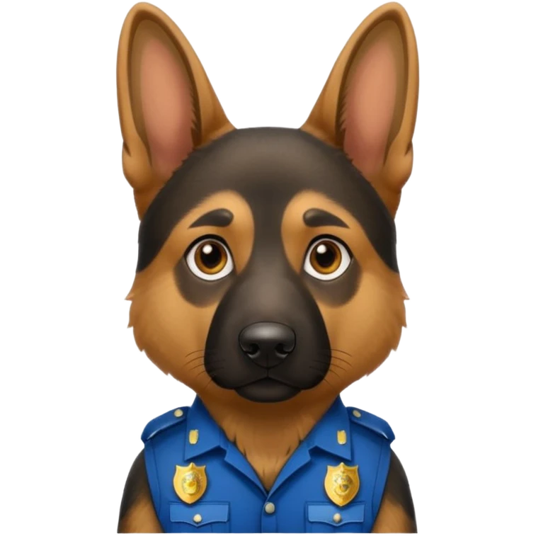 German Shepherd police dog with badge emoji