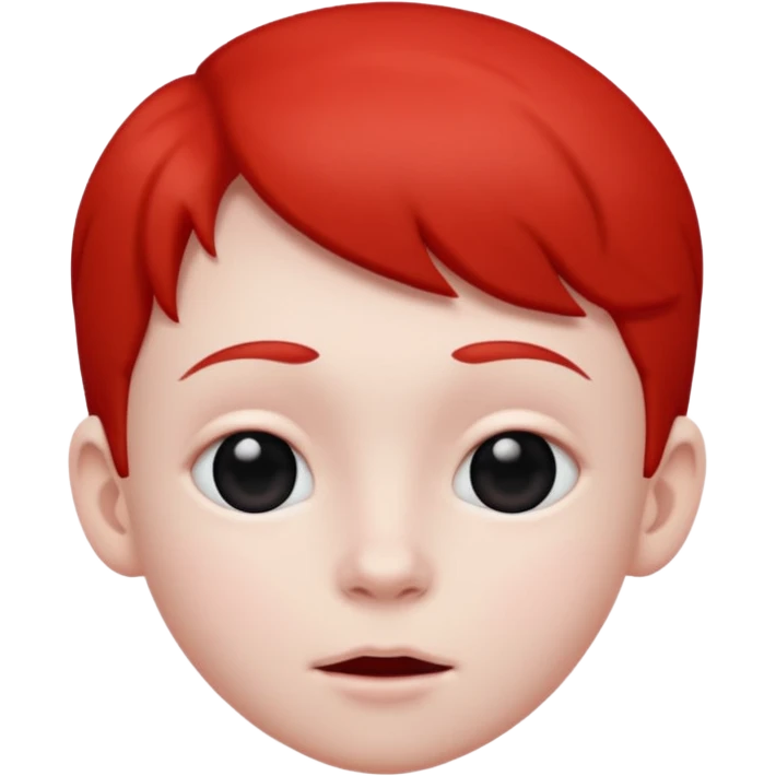 Red kid with prue black eyes and mouth emoji
