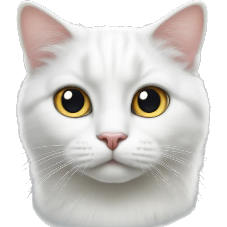 White cat with heterochromania emoji
