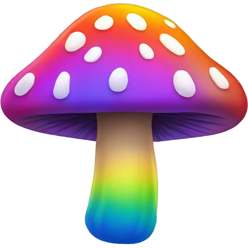 Rainbow mushroom emoji