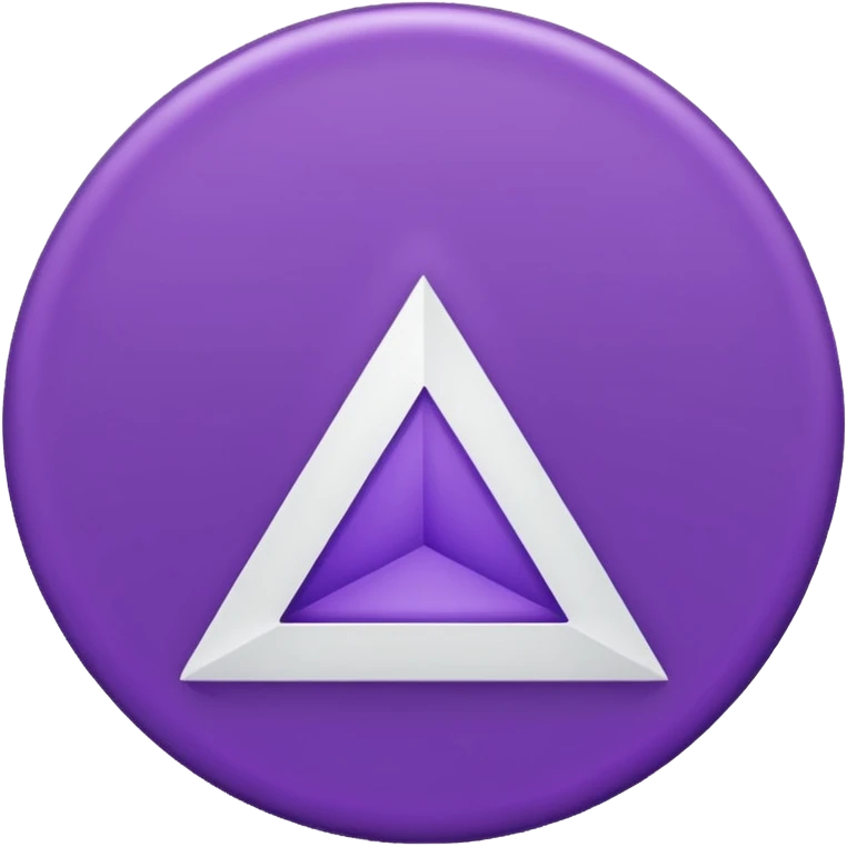 Solid purple circle with a white triangle facing to the right in the middle emoji