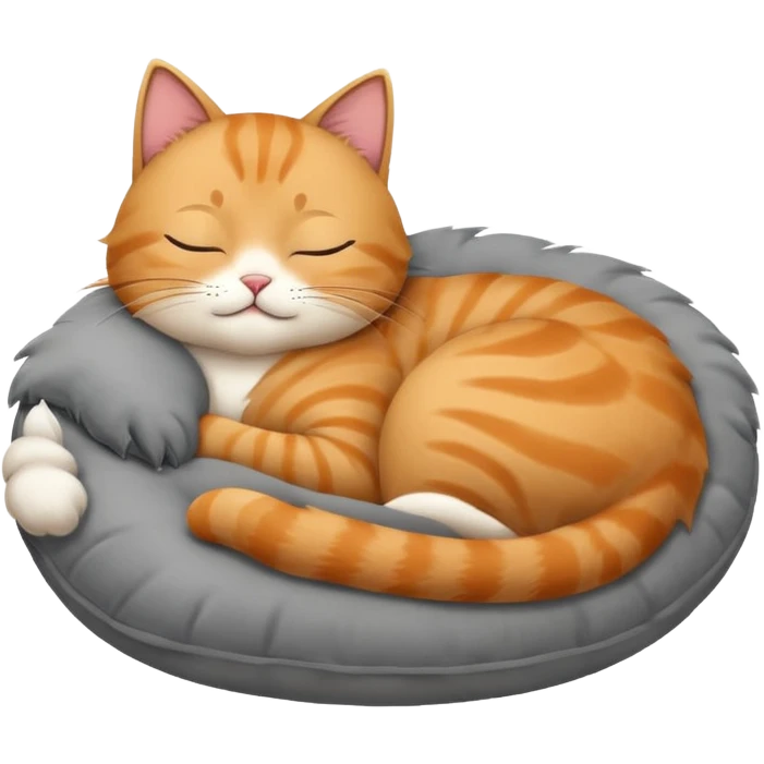The cat sleeps on the pillow emoji