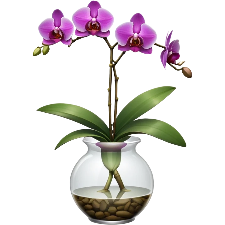 Orchid + glass vase, Window Plant. emoji