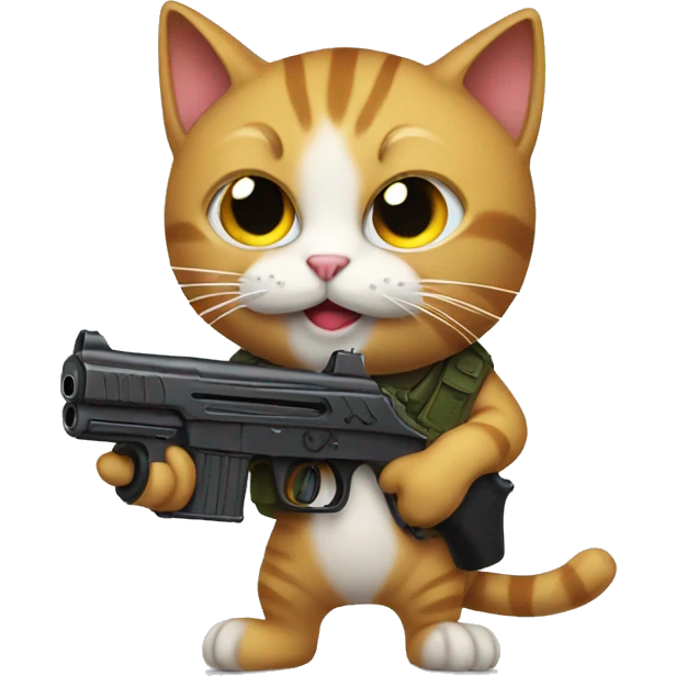 Cat with a gun emoji