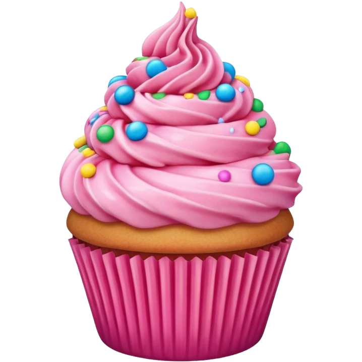Cupcake with pink icing emoji