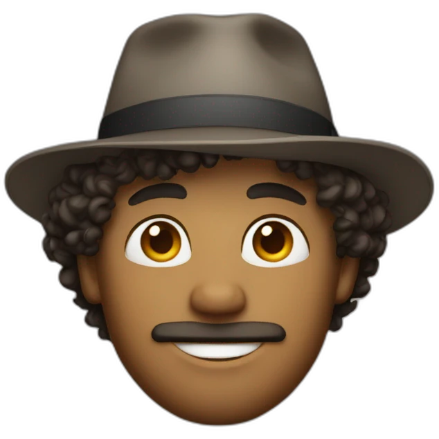 curly hair man with hat emoji