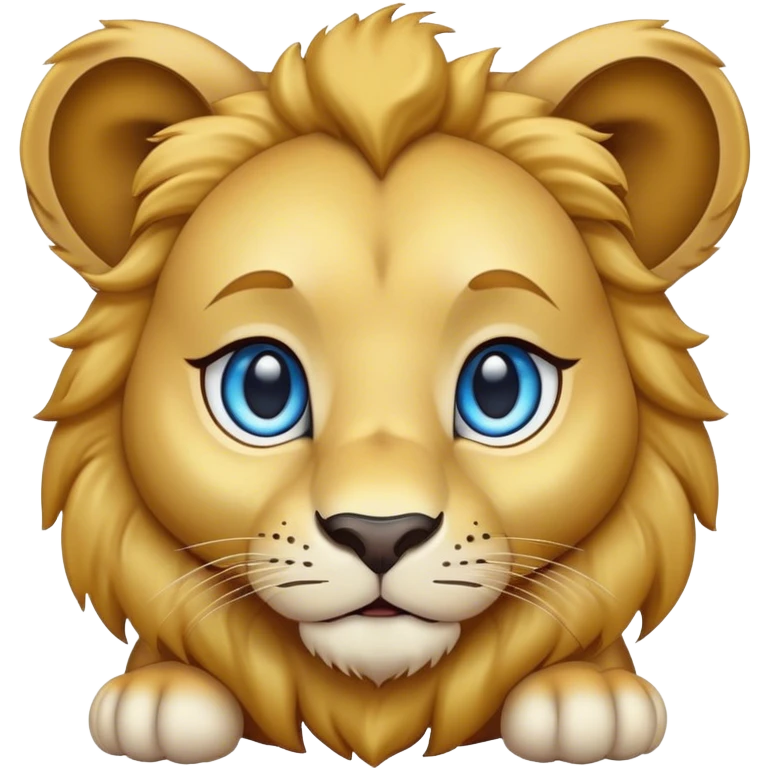 Happy blue eyed Lion baby emoji
