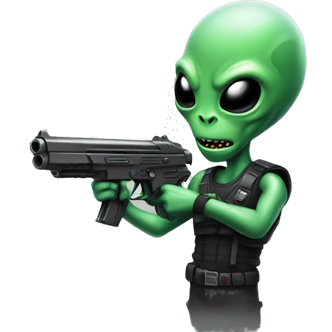  Alien with gun emoji