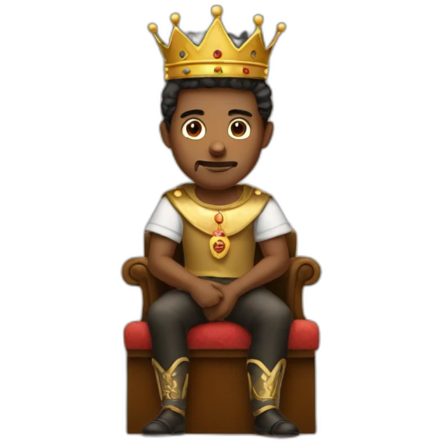 King sitting without a crown emoji