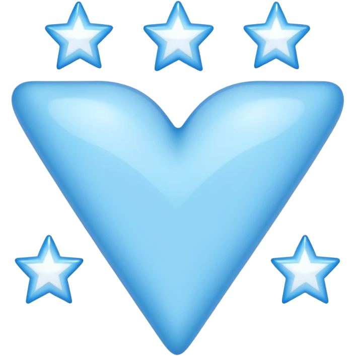 lightblue heart whit 3 stars pointing in the right position emoji