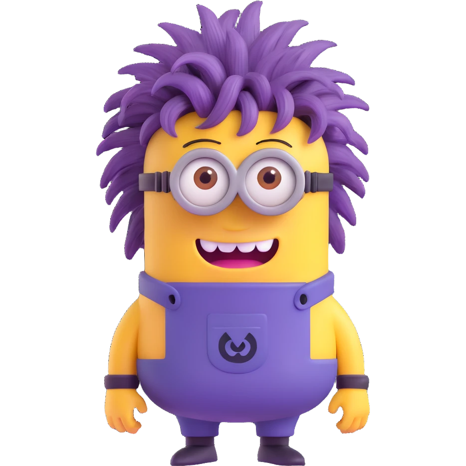purple minion with crazy hair emoji