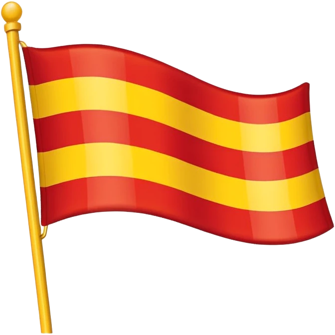 What emoji of flag which includes 50% yellow strip top nd bottom 50%red flag emoji
