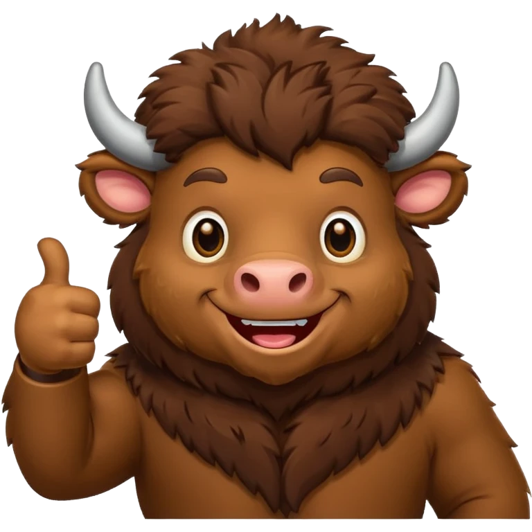 Funny bison showing thumbs up emoji