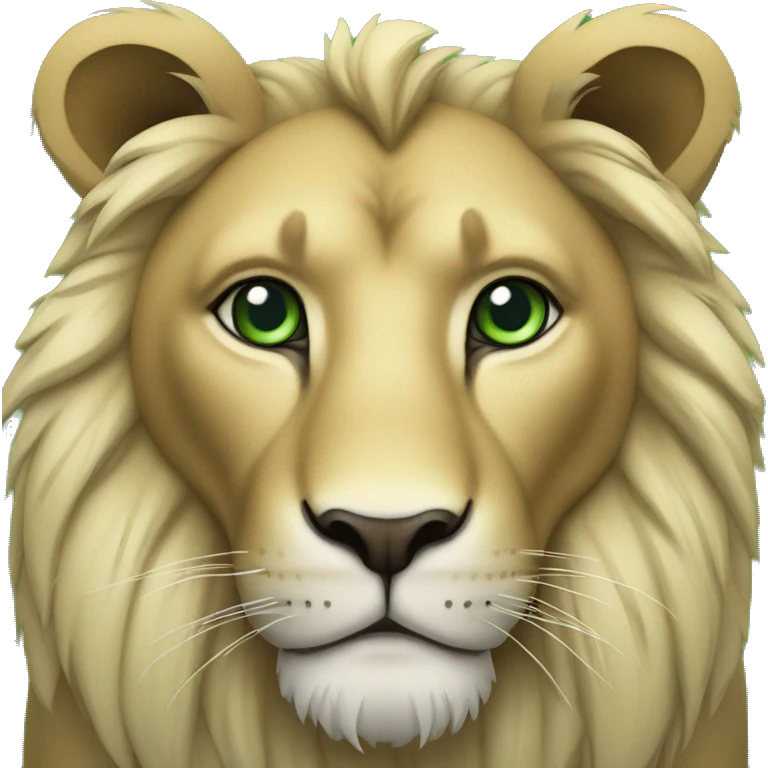 Un lion avec des yeux vert emoji
