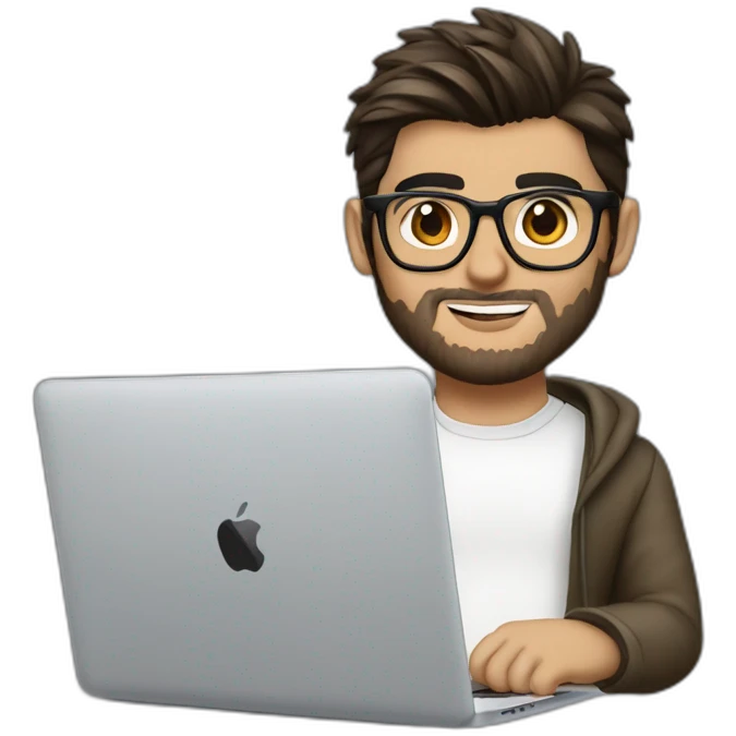zayn malik with spectacles and macbook emoji