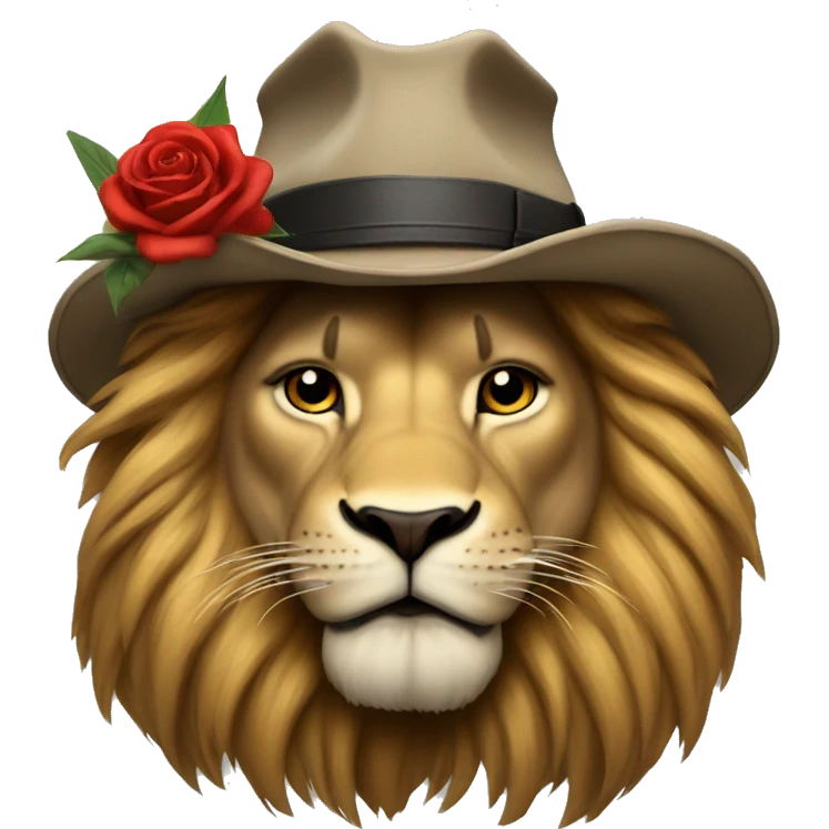 Lion with hat like smash guns and roses  emoji