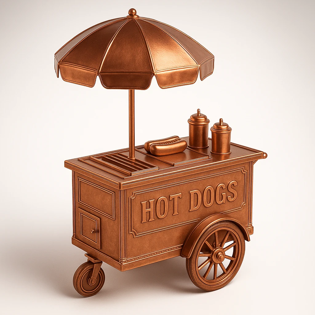 hotdog seller in New York with cart emoji