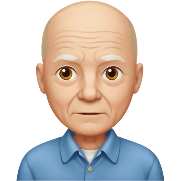 bald elderly with shirt emoji