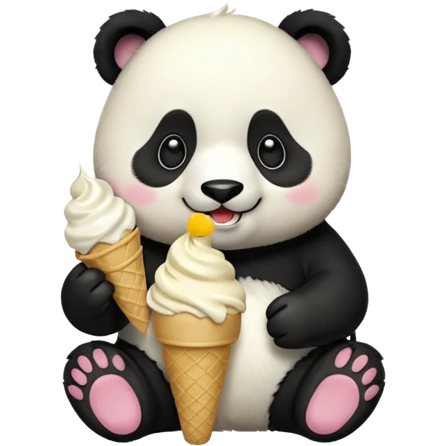 Panda eating ice cream emoji