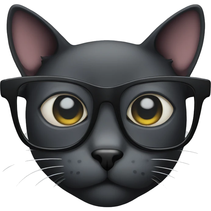 black cat wearing glasses  emoji