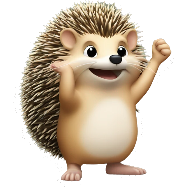 hedgehog saluting with its hand. It is saluting like it is in the army emoji