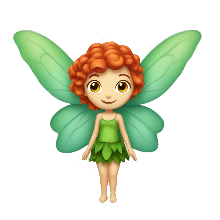 fairy with red hair and green eyes emoji