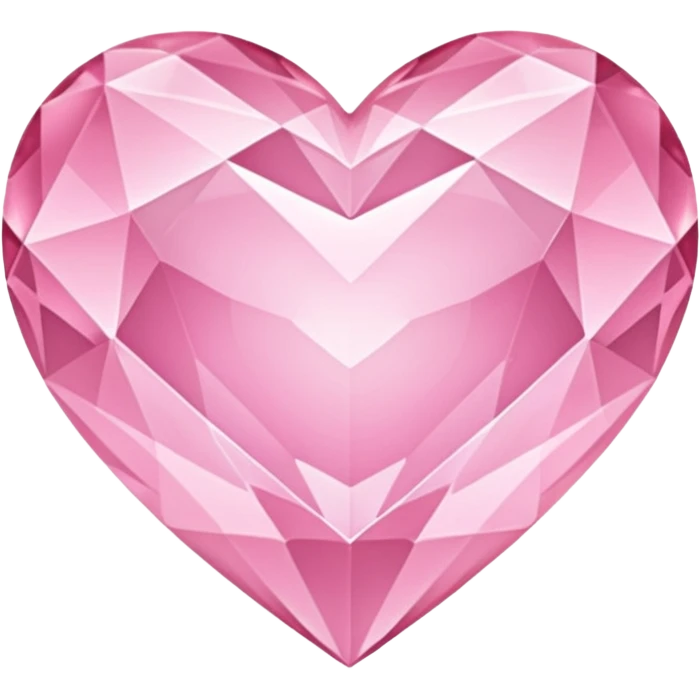 light pink crystal heart with geometric emoji