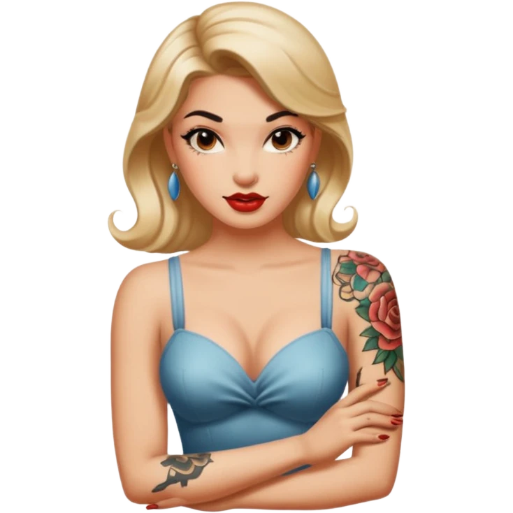 in arm pin-up tattoo all-over emoji