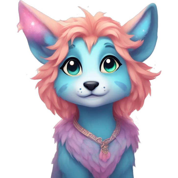 Kawaii bright fantasy ethereal anthro fursona animal emoji