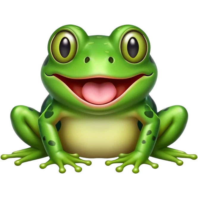 cute cross-eyed frog with tongue sticking out and silly grin emoji