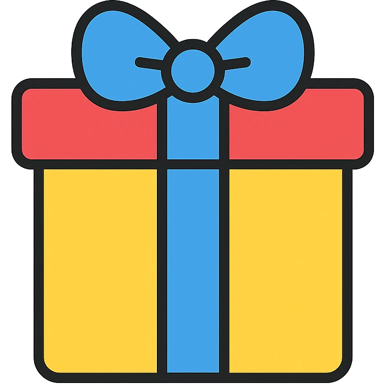 colored gift box with ribbon icon emoji