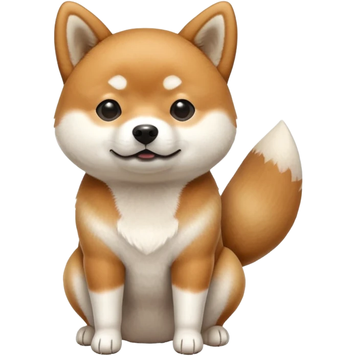 A Shiba Inu sitting and pooping emoji