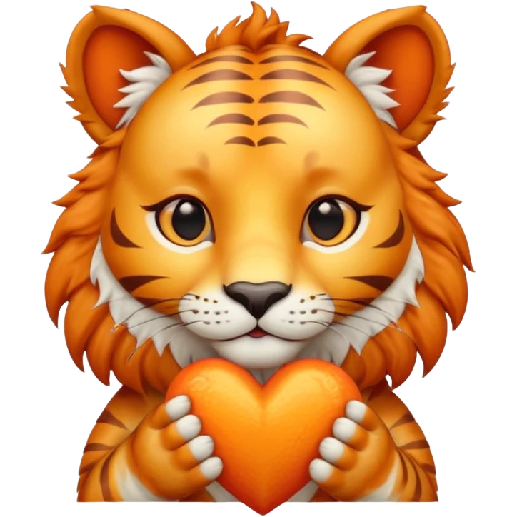 Liger holding heart shape looking sweet emoji