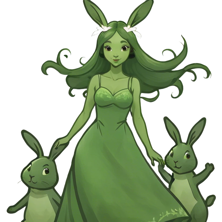 fairy with rabbits emoji