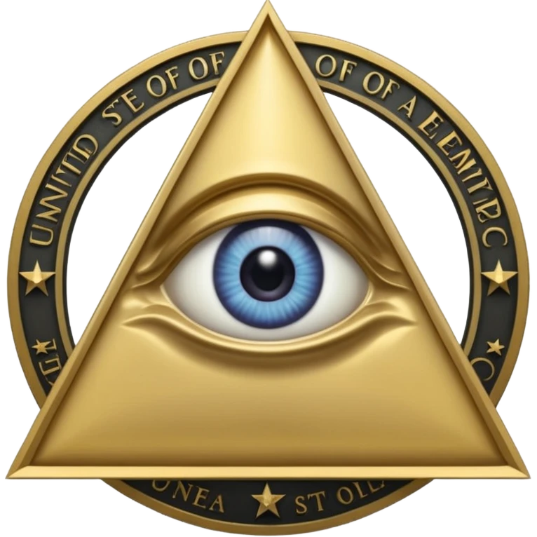 Great seal of the United States of America, the eye into triangle, illuminati symbol emoji