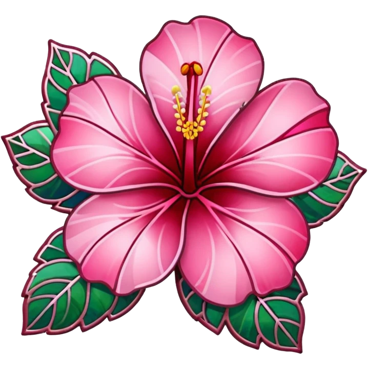 Stained glass hibiscus emoji