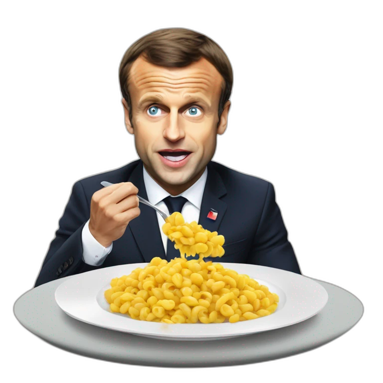 emmanuel macron qui mange emoji