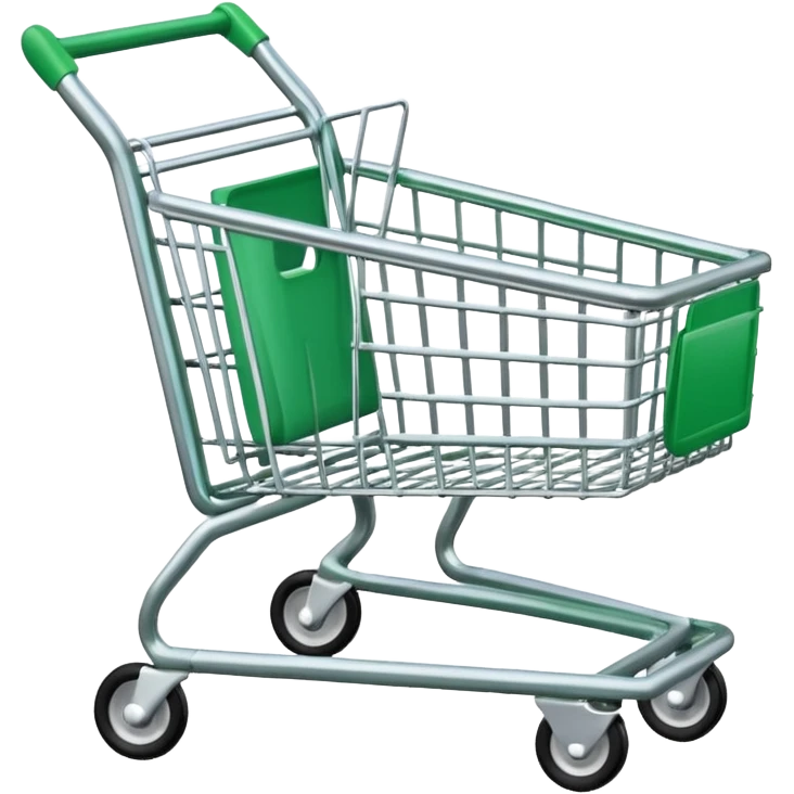 AN EMPTY GREEN SHOPPING TROLLEY emoji