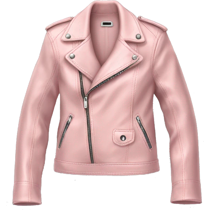 Realistic isolated open Light pink fashion leather jacket.  emoji