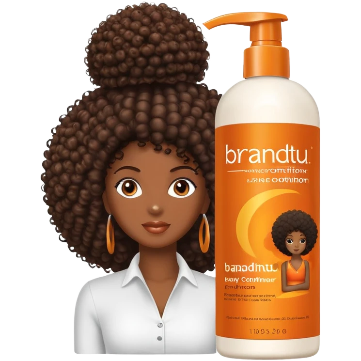 Bottle of leave-in Conditioner, the label on the bottle should have a picture of a black woman with afro, The brand name is brandCantu emoji