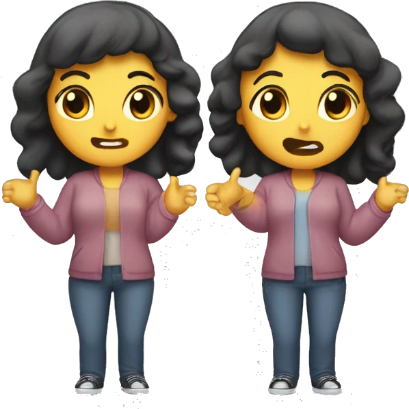two girls friendly bickering  emoji