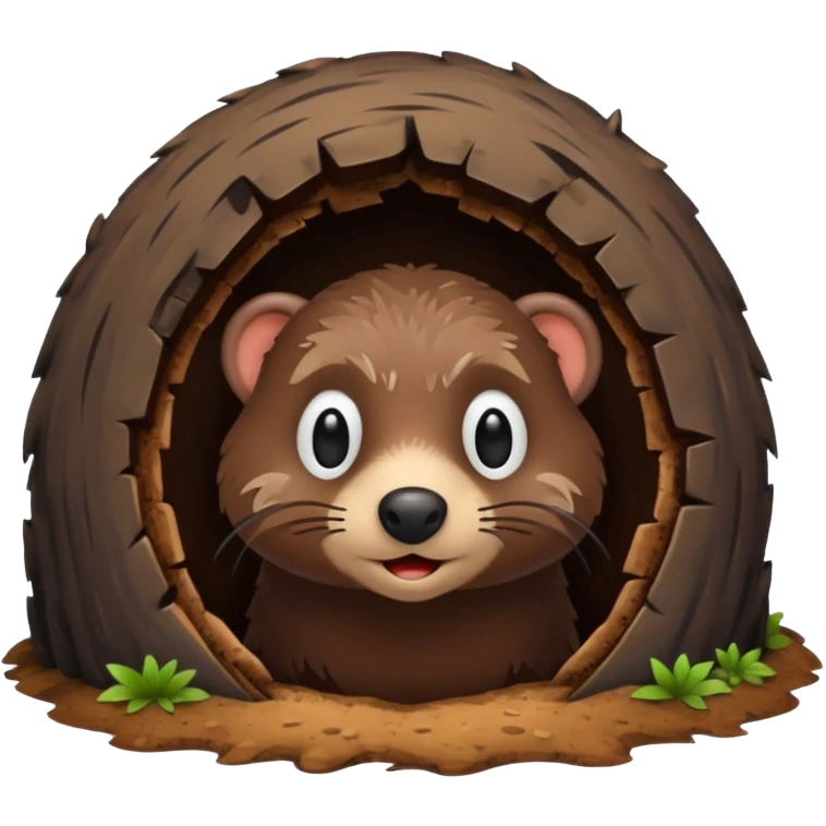 Mole coming out of a hole emoji