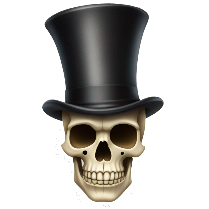 a skull with a top hat emoji